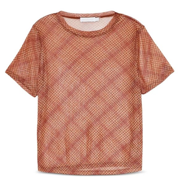 JONATHAN SIMKHAI Standard Carson Shimmer Tulle Tee - NWT - Large - Picture 1 of 4